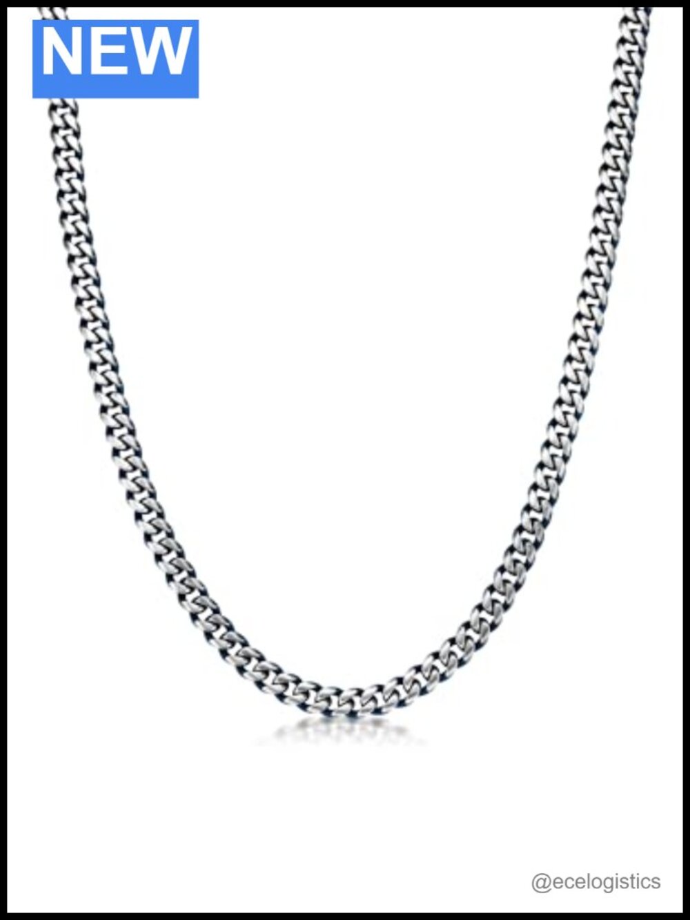 Stainless Steel Curb Chain Necklace for Men 24" Lobster Claw